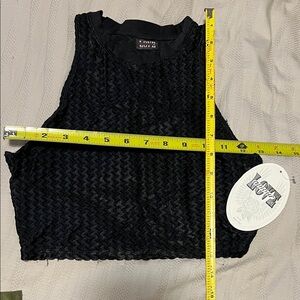 Love Amour Black Textured Crop Top